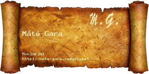 Máté Gara névjegykártya